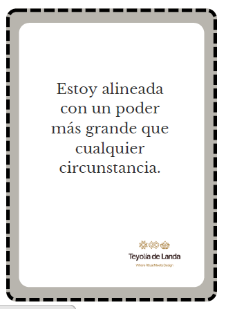 Text in Spanish on a white background with a decorative border, featuring the brand 'Teyola de Landa'.