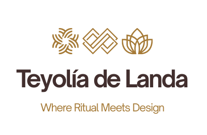 Logo of Teyolóa de Landa with decorative elements on a white background