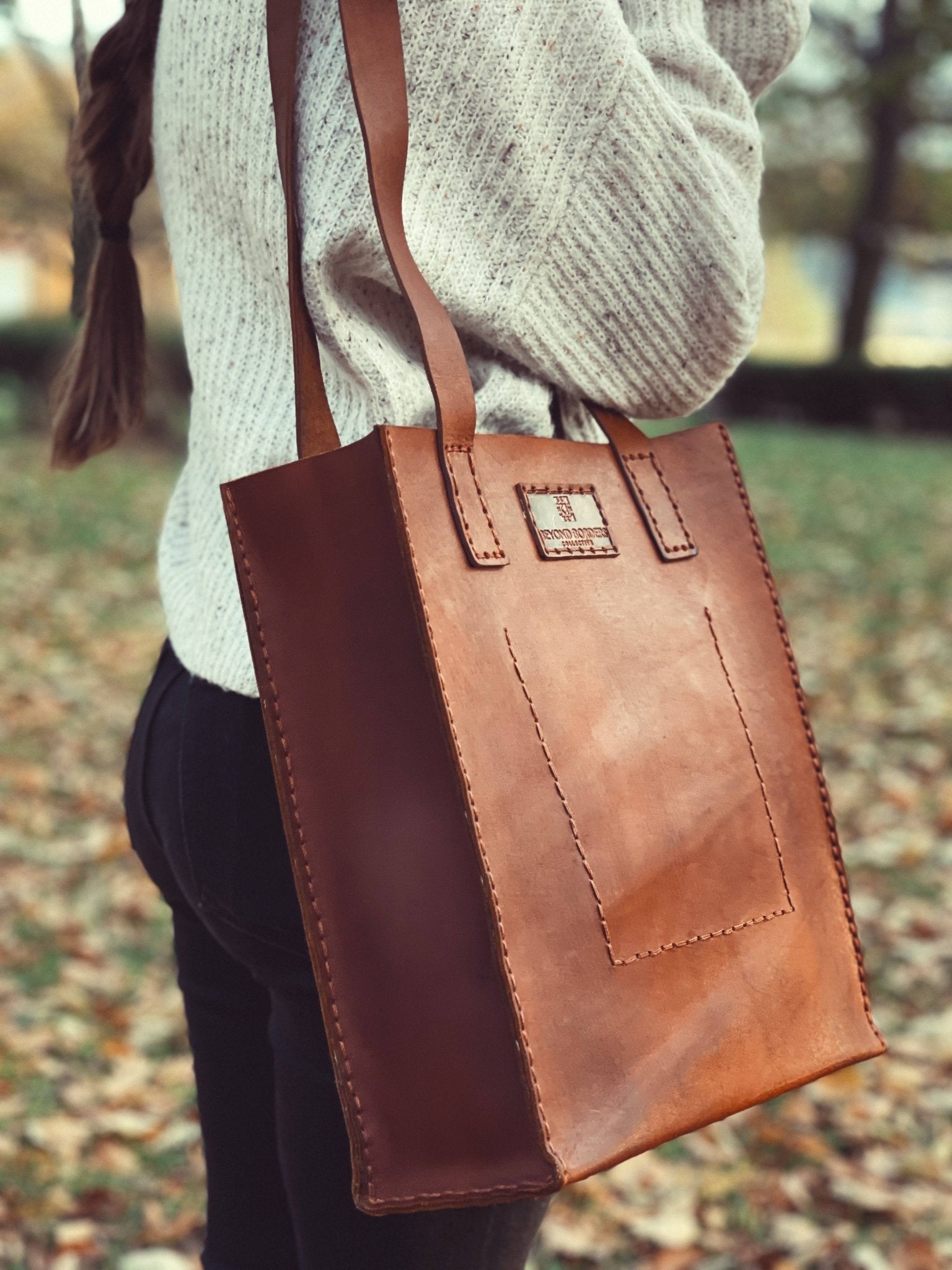 Leather Tote Bag – Handcrafted Full Grain Leather from Ecuador - Off Leash Designs