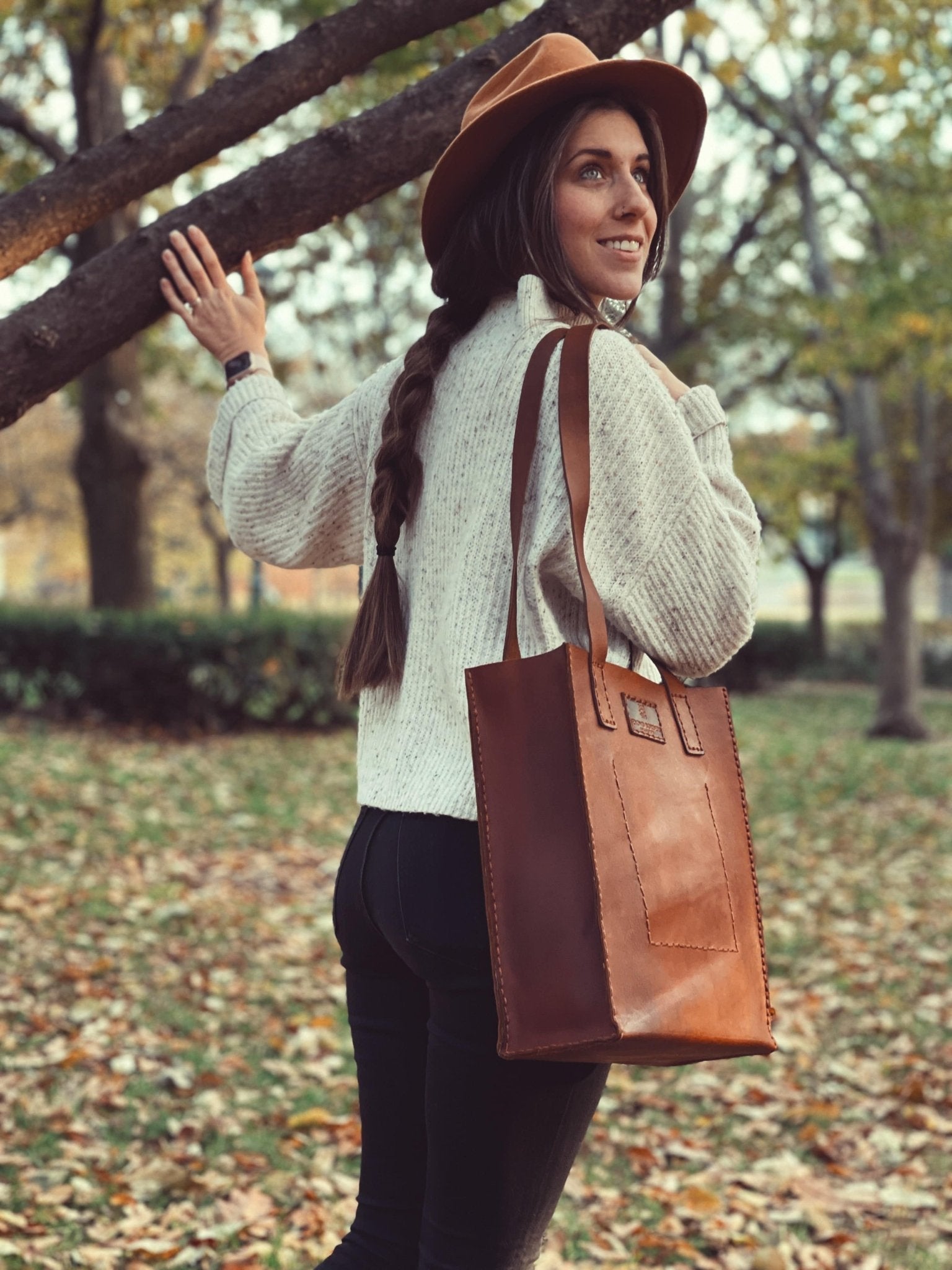 Leather Tote Bag – Handcrafted Full Grain Leather from Ecuador - Off Leash Designs