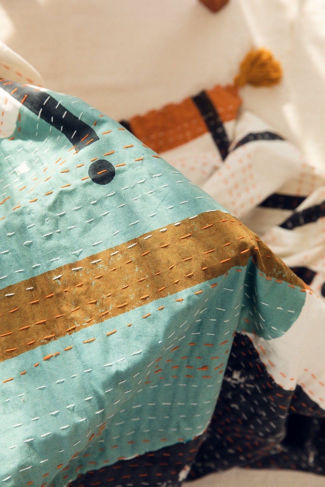 Midnight Moon Throw luxury artisan cotton throw - Off Leash Designs