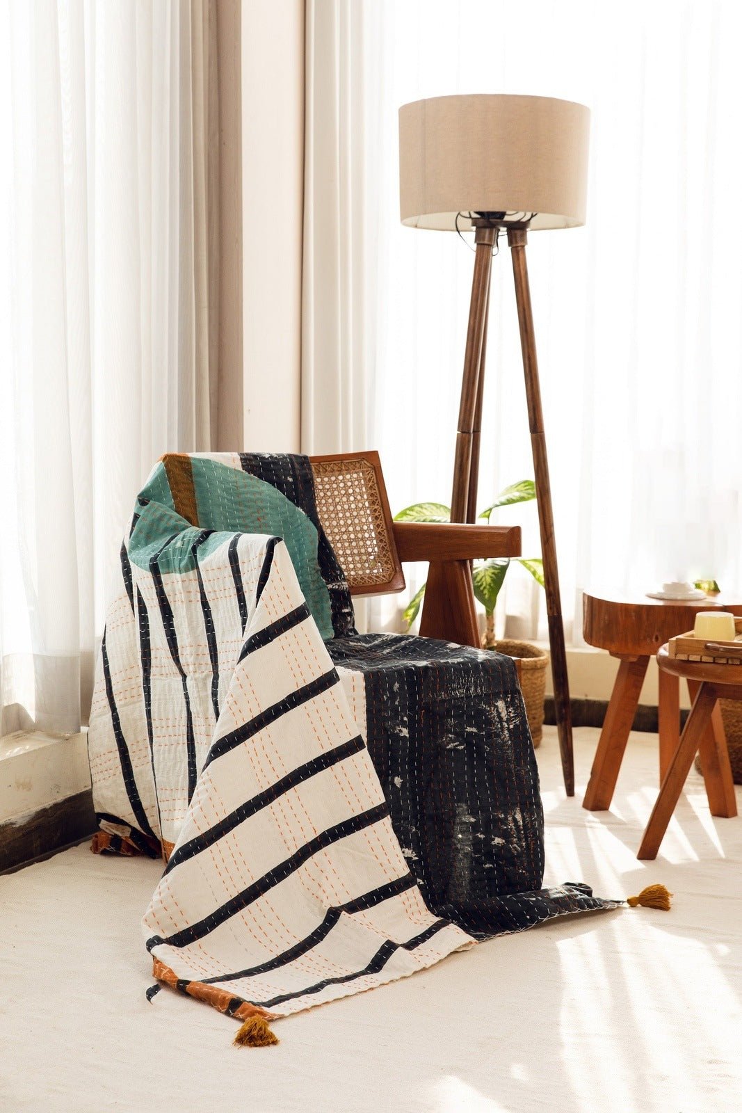 Midnight Moon Throw luxury artisan cotton throw - Off Leash Designs