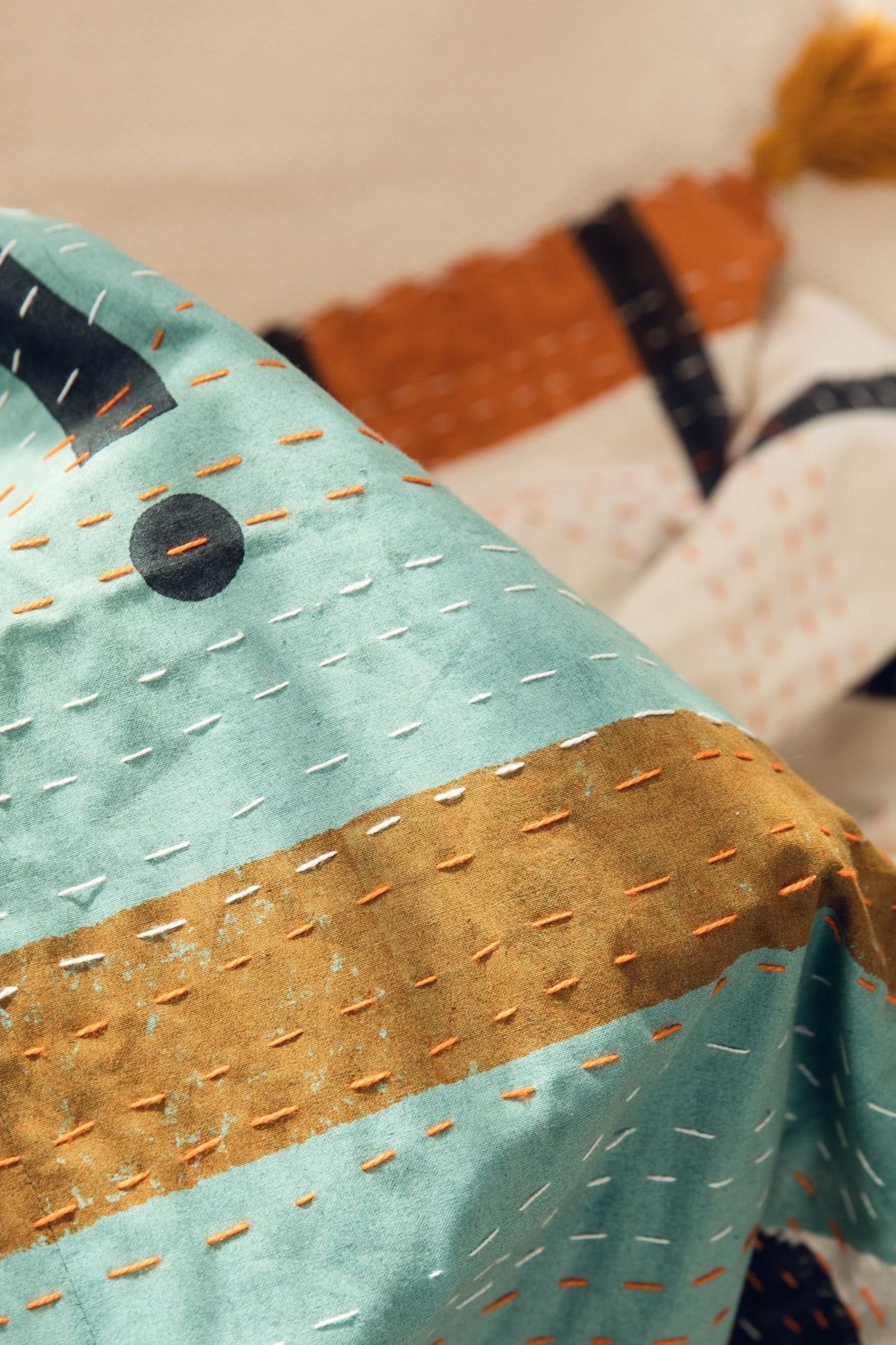 Midnight Moon Throw luxury artisan cotton throw - Off Leash Designs