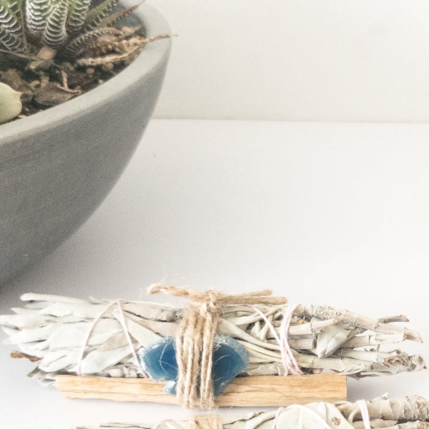 Palo Santo, Sage & Crystal Smudging Bundle – Handmade Energy Cleanse Set - Off Leash Designs
