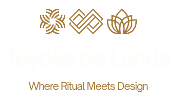 Three decorative symbols with the text 'Where Ritual Meets Design' on a white background