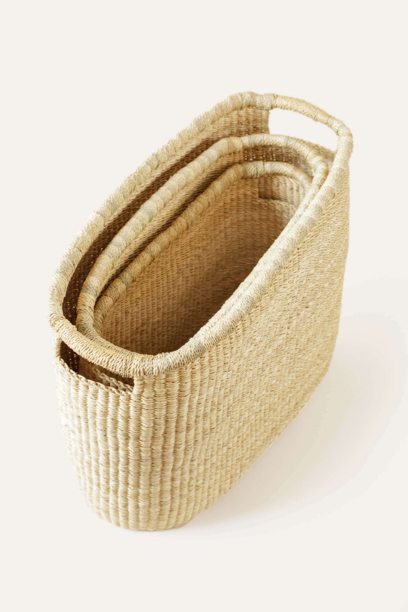 Bolga Nesting Baskets – Set of 3 - luxury handmade storage baskets - Off Leash Designs