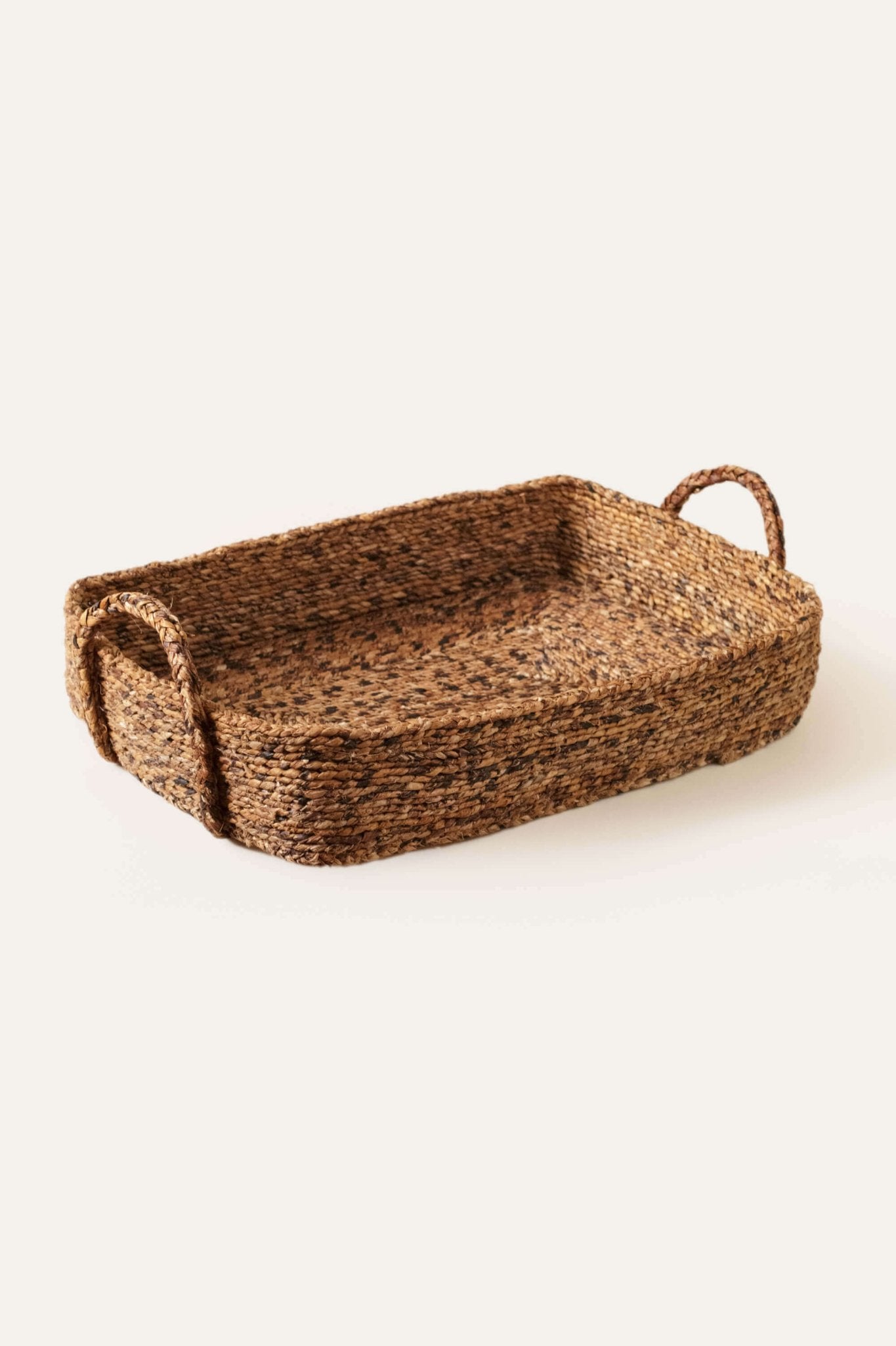 Dark Banana Leaf Rectangle Tray – Handwoven Artisan Decor - Off Leash Designs