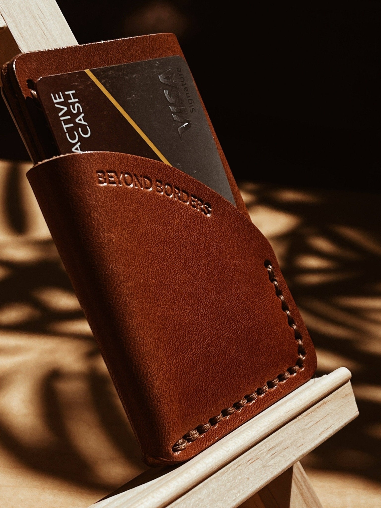 Leather Wrap Wallet – Handcrafted Minimalism in Full - Grain Leather - Off Leash Designs