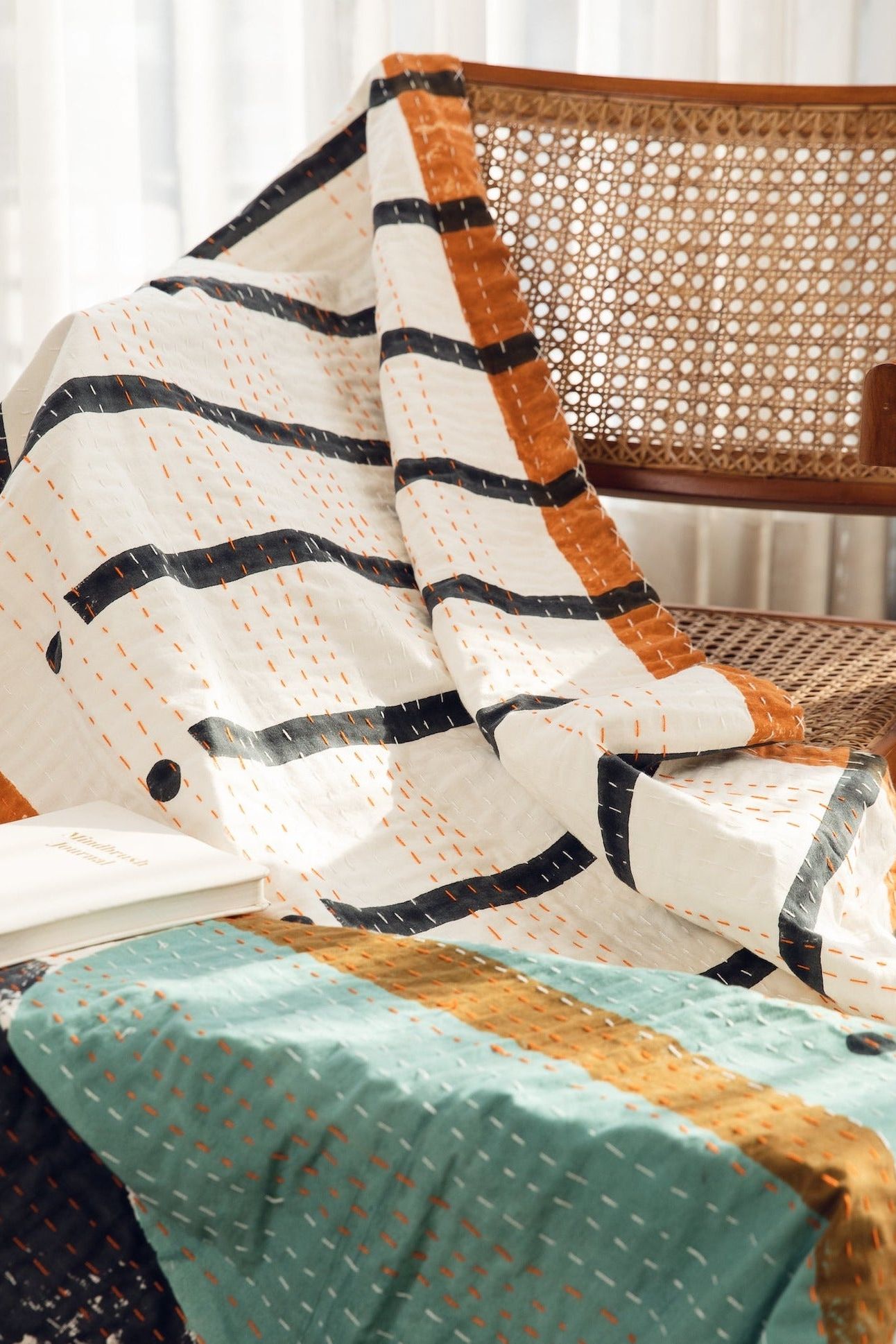 Midnight Moon Throw luxury artisan cotton throw - Off Leash Designs
